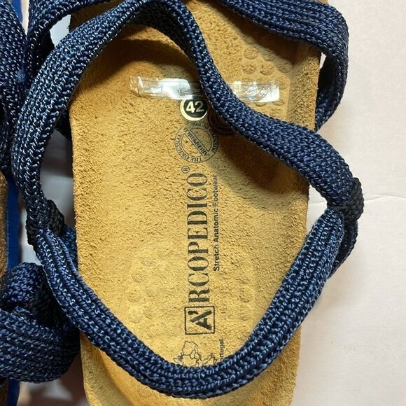 Arcopedico Santana Strappy Knit Blue Cork Sandals Size EUR 42 US 10 - Picture 3 of 7